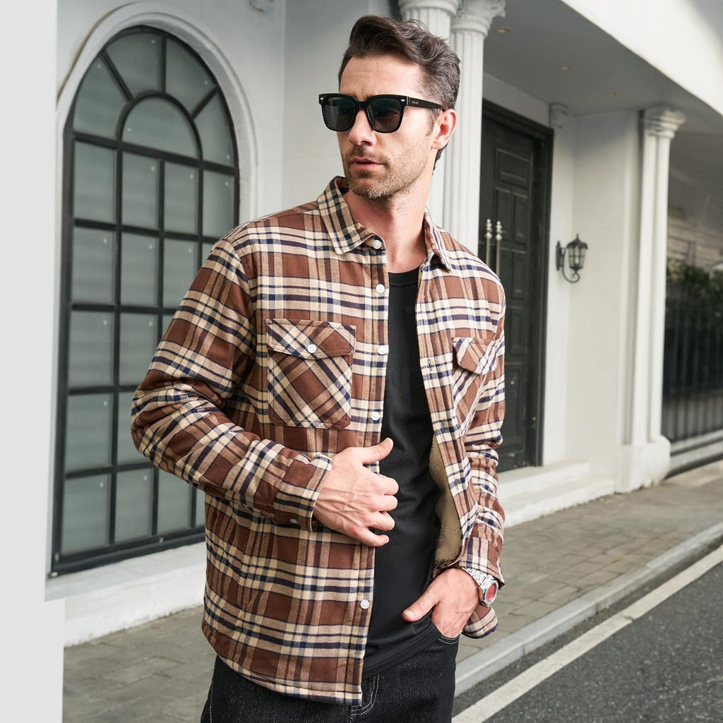Fleece-Lined Flannel Shirt Jacket for Men - gallery