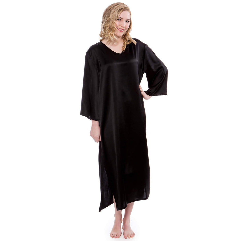 Women Loose Pullover Silk Nightwear Long Silk Dressing Gown — gallery