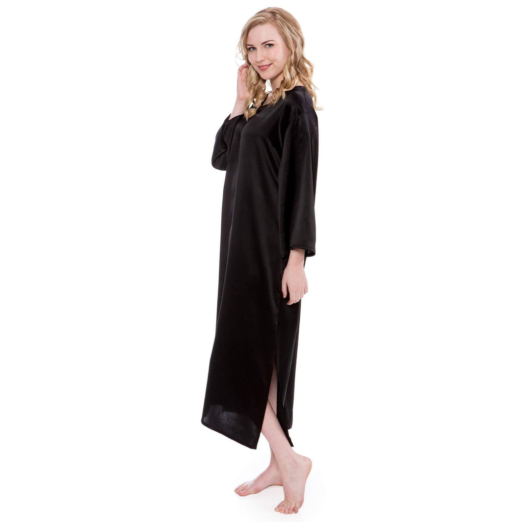 Women Loose Pullover Silk Nightwear Long Silk Dressing Gown — gallery