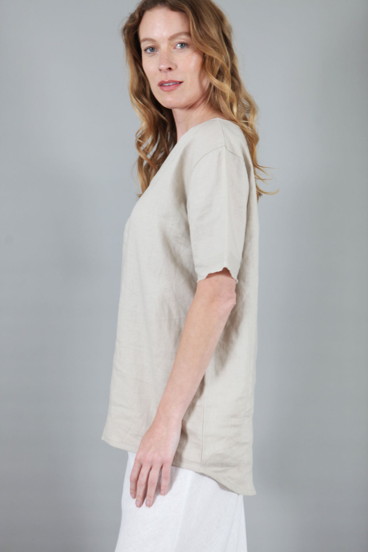 Nattie Linen Longline Top | Longline Linen Top — gallery