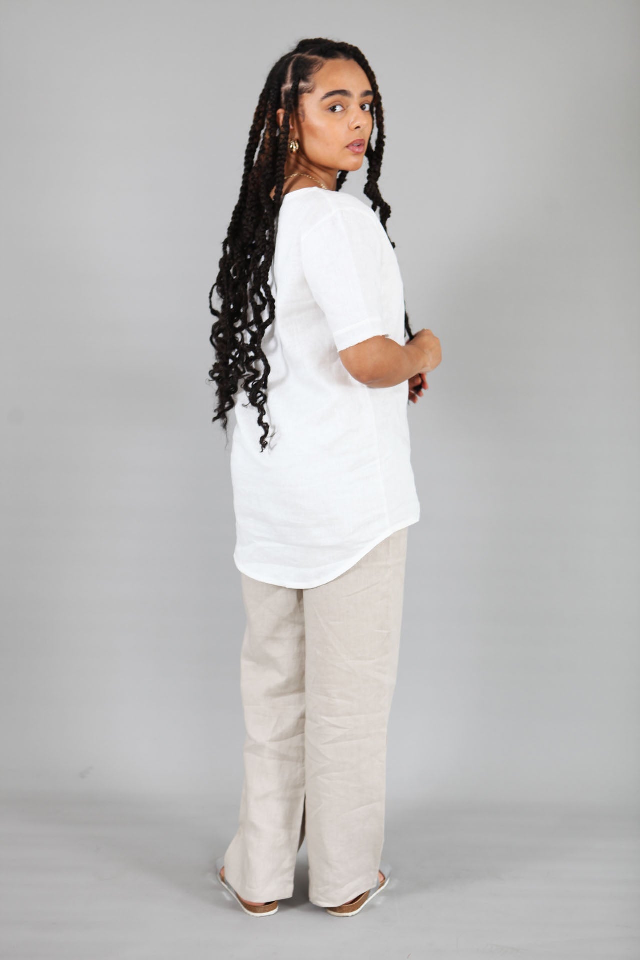 Nattie Linen Longline Top | Longline Linen Top — gallery