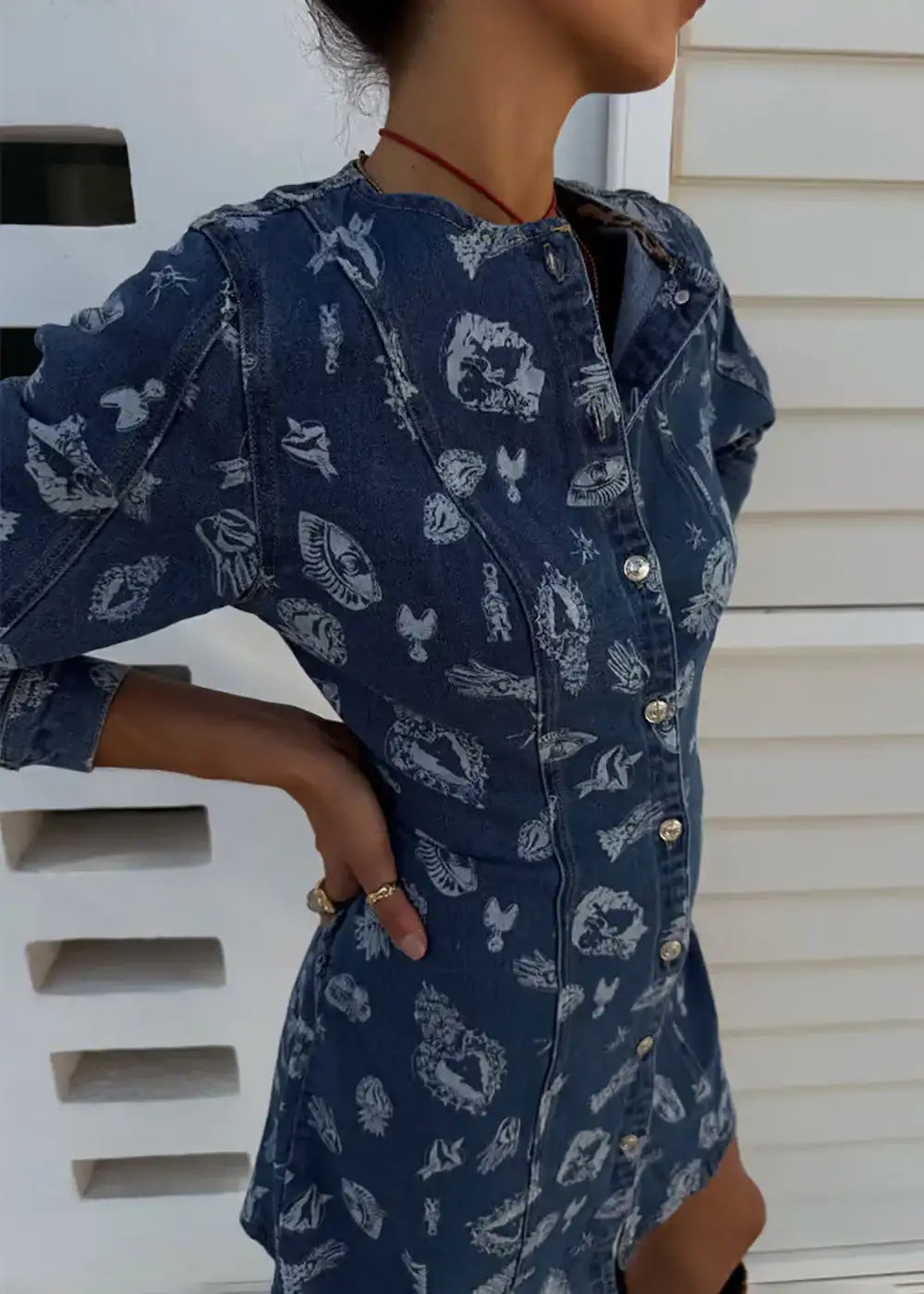 Denim Deloris Mini Dress - gallery