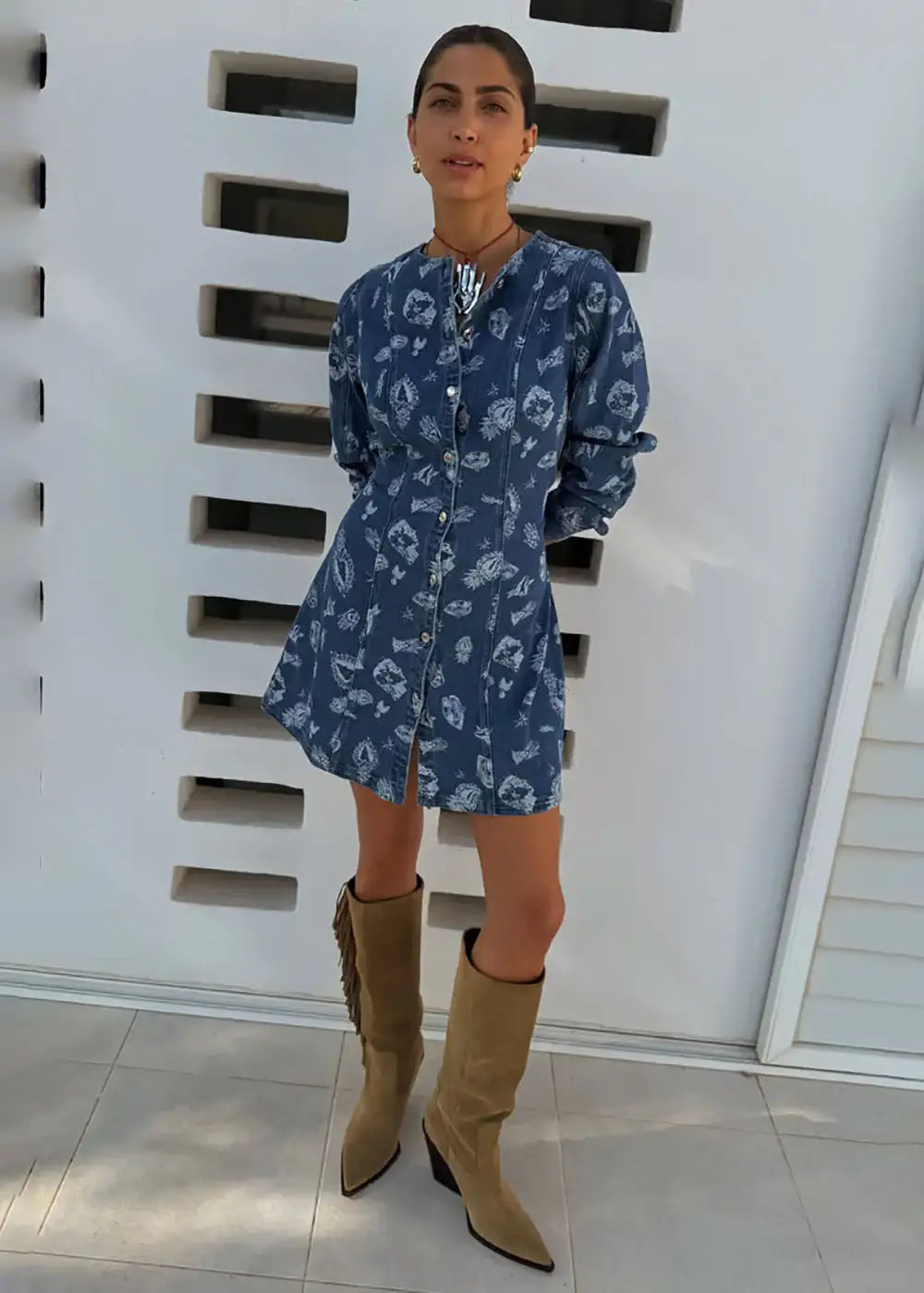 Denim Deloris Mini Dress - gallery