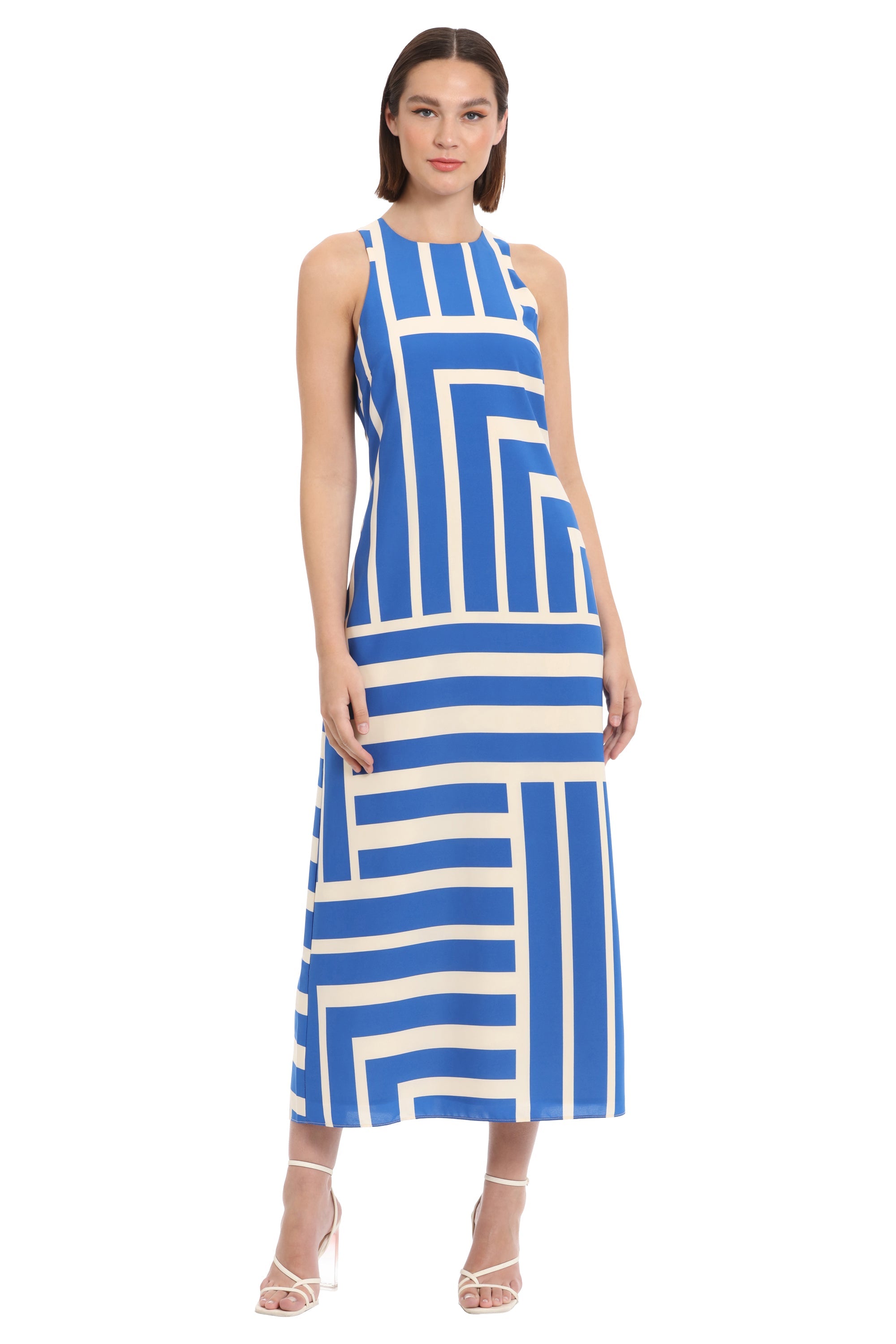 Quincy Midi Shift Dress in Intersection Stripes for Women - gallery