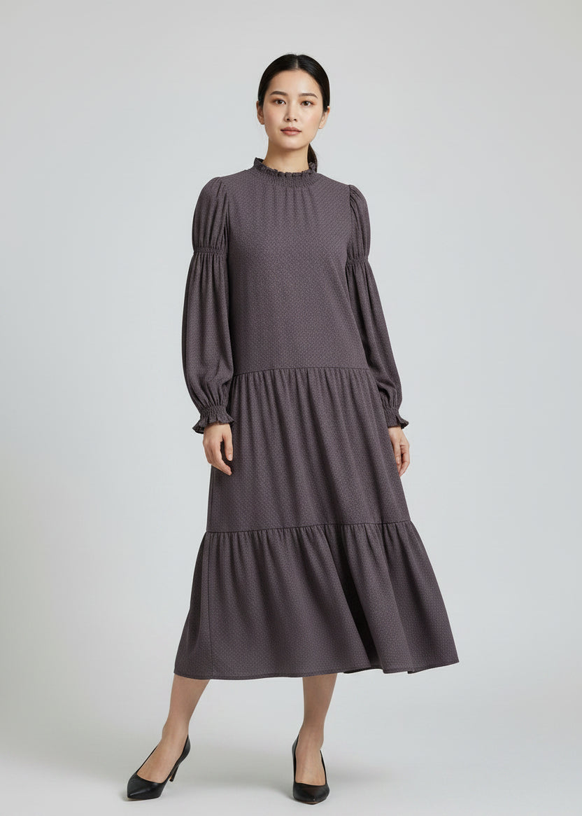 Brigette Organic Cotton Midi Dress for Women — Plum