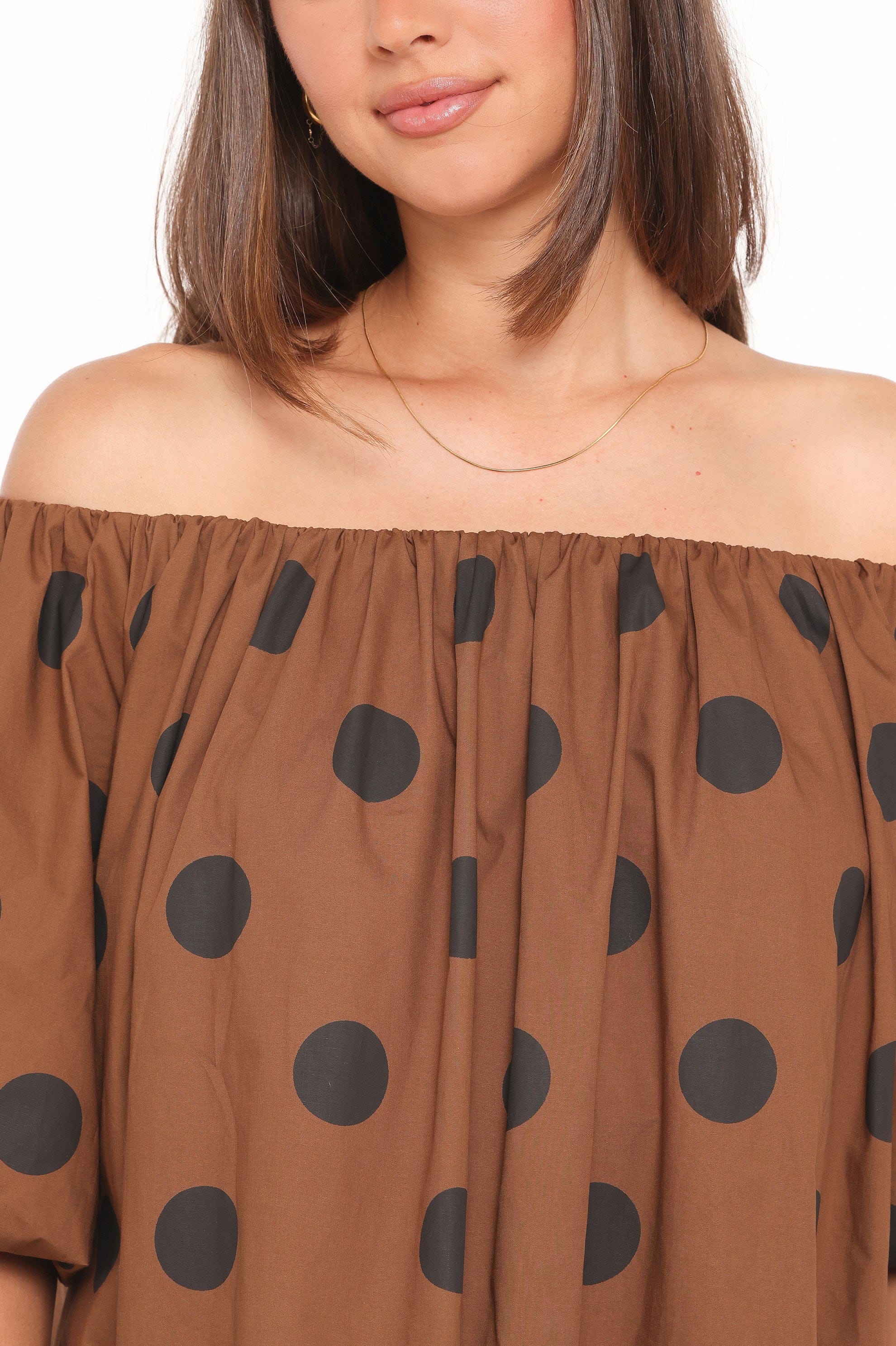Eddie Off-Shoulder Polka Dot Mini Dress for Women - gallery