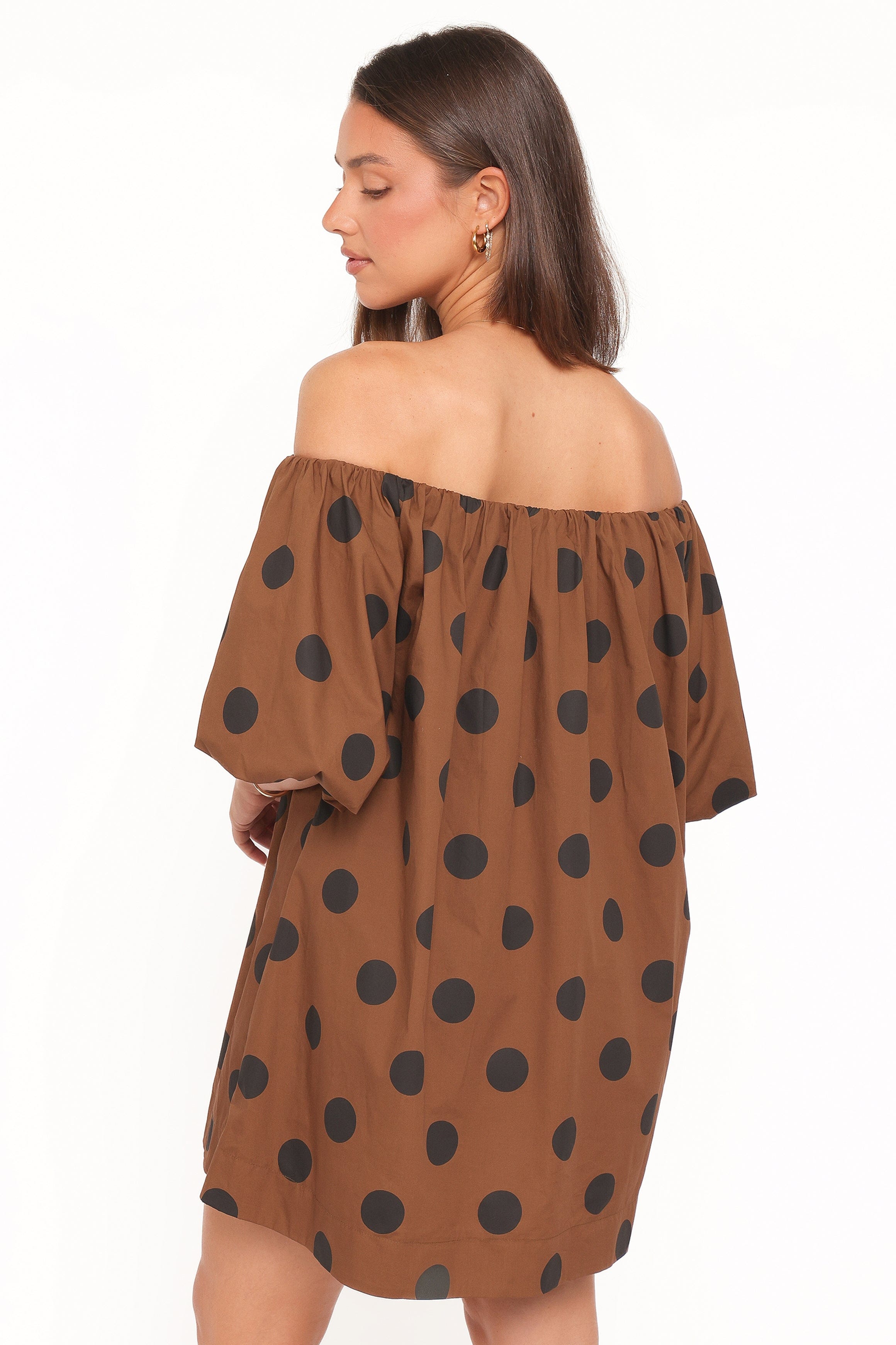 Eddie Off-Shoulder Polka Dot Mini Dress for Women - gallery