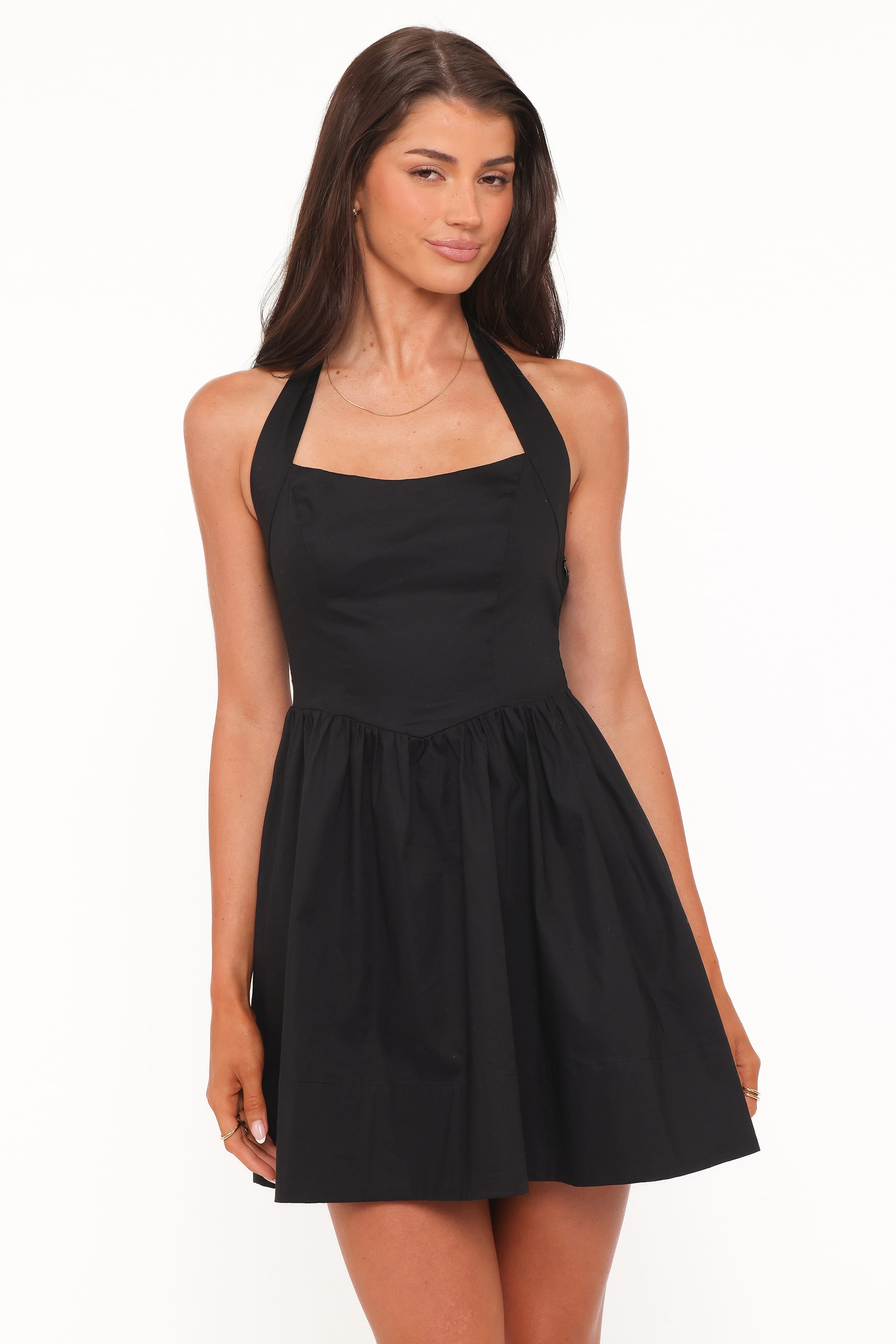 Jacinda A-Line Halterneck Mini Dress for Women - gallery