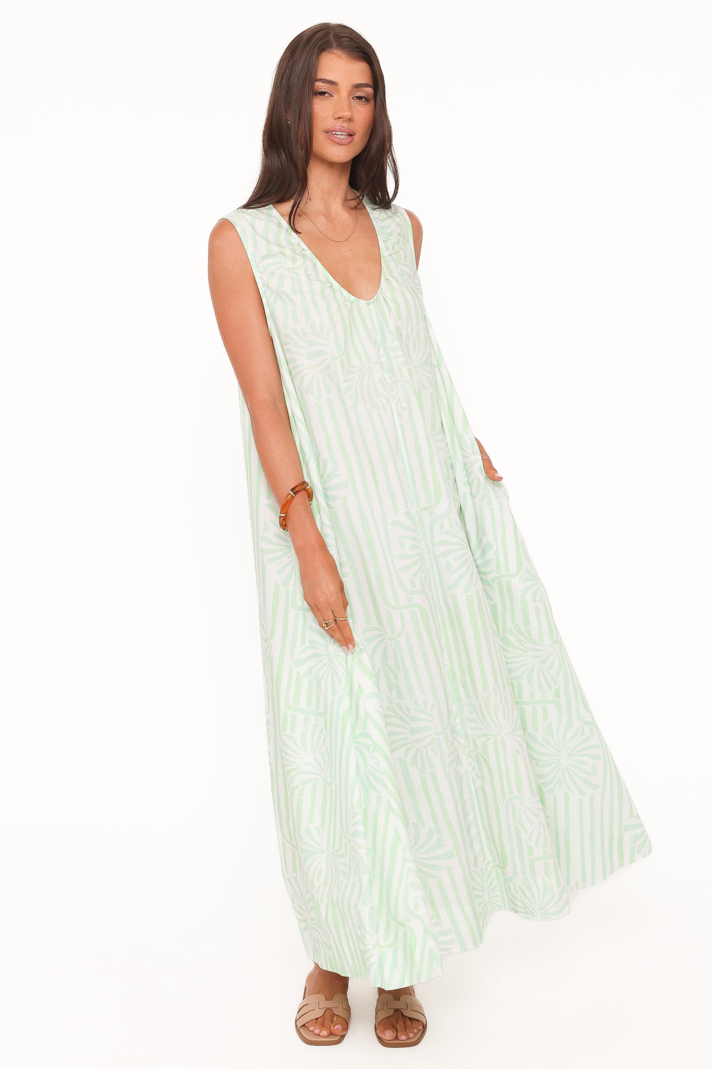 Laurita Striped Scoop-Neck Maxi Dress for Women - gallery