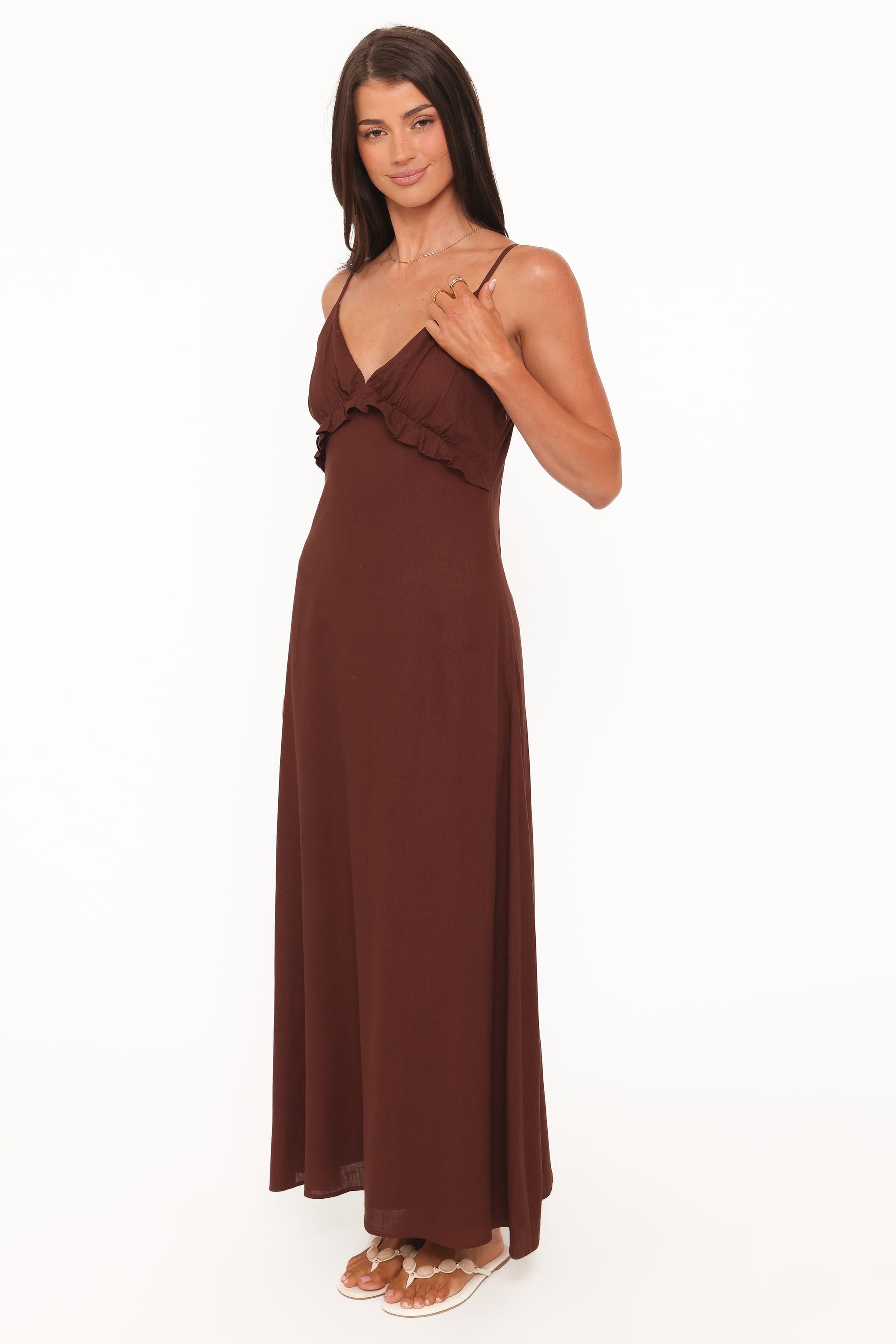 Lorella Ruffle Detail Midi Dress for Women - gallery