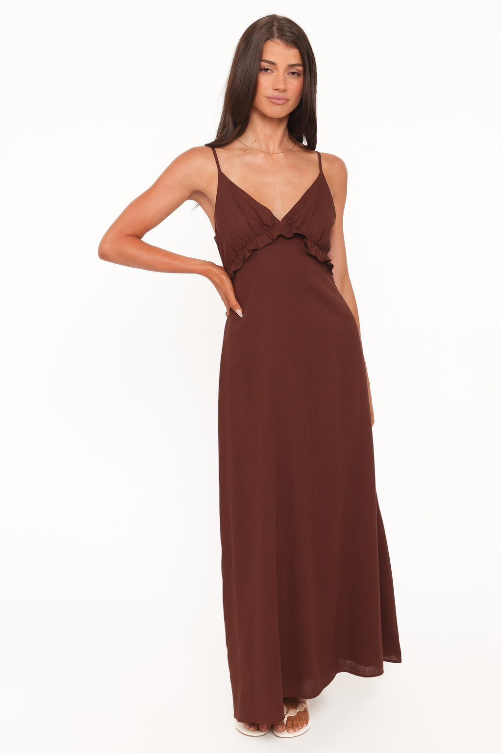 Lorella Ruffle Detail Midi Dress for Women - gallery