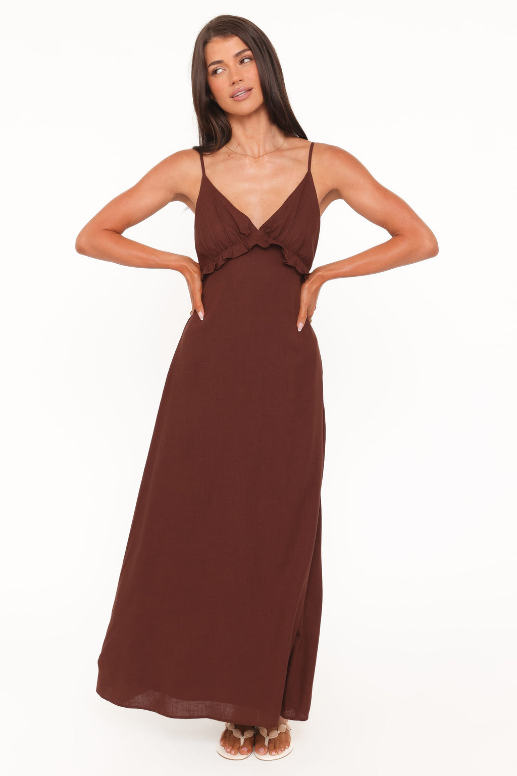 Lorella Ruffle Detail Midi Dress for Women