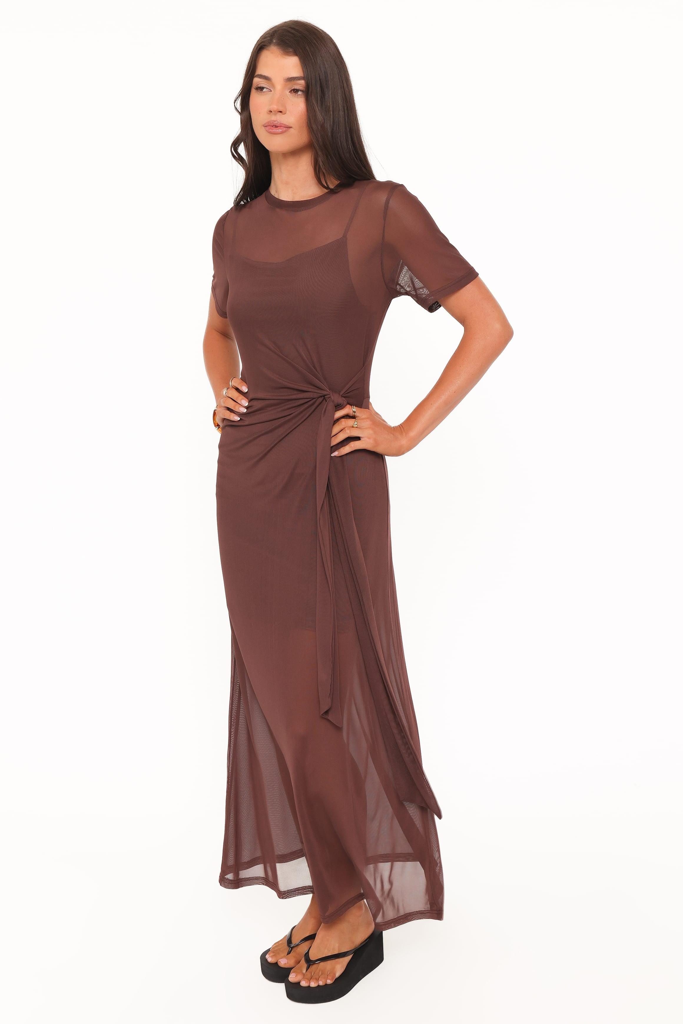 Marcello High Neck Mesh Maxi Dress for Women - gallery
