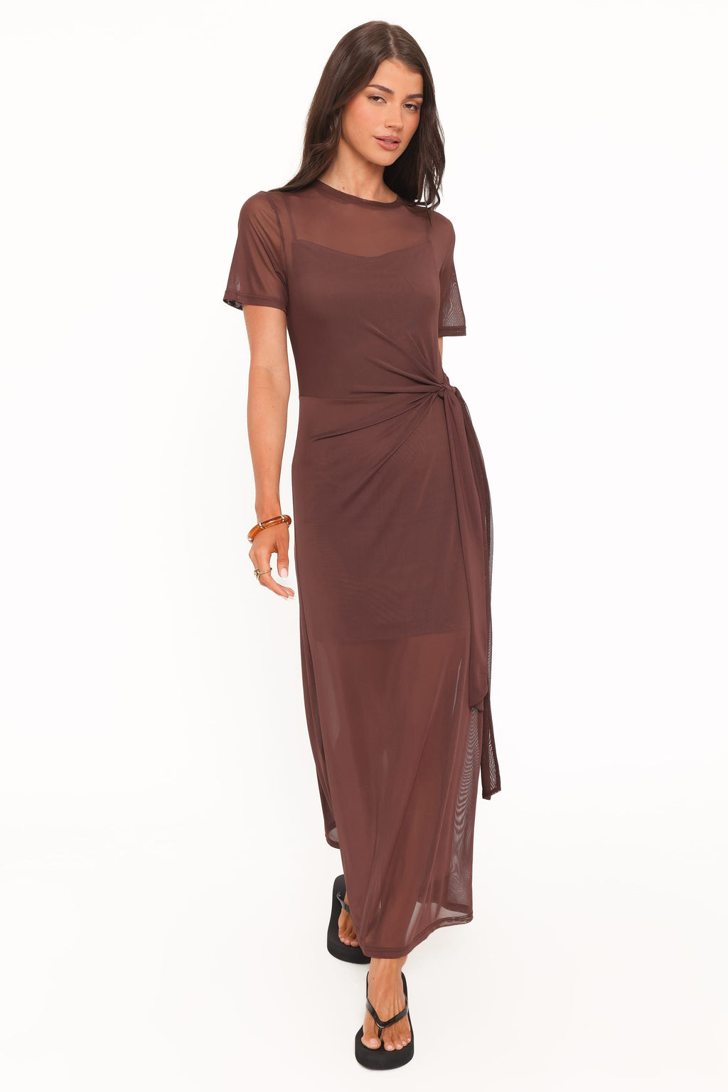 Marcello High Neck Mesh Maxi Dress for Women - gallery