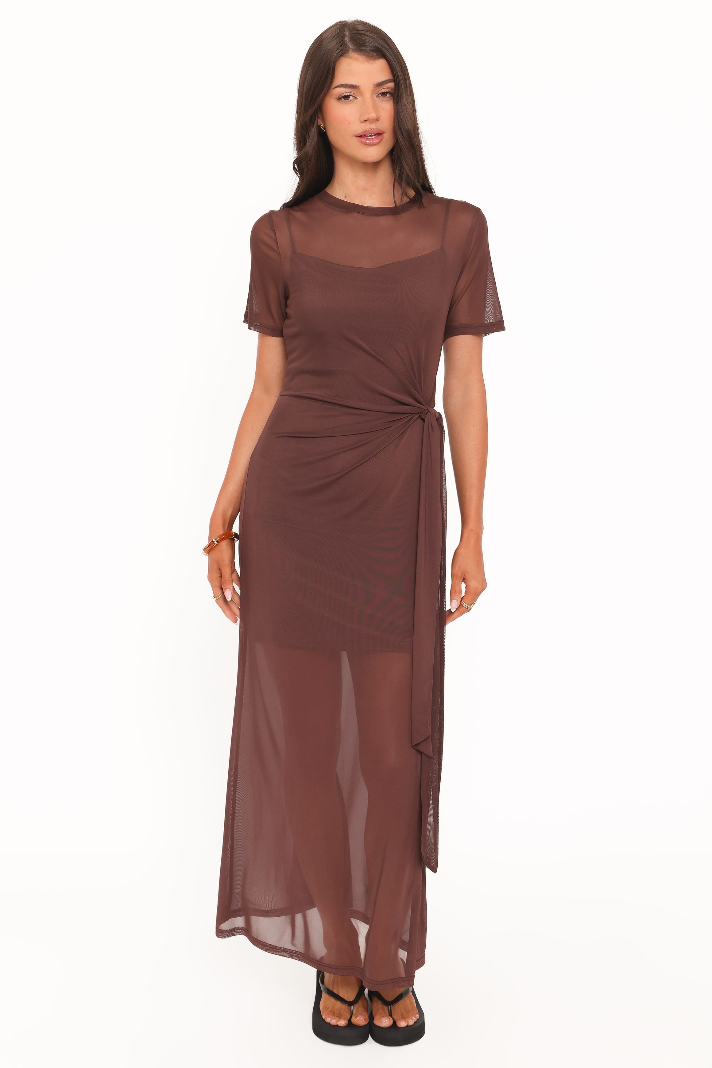 Marcello High Neck Mesh Maxi Dress for Women - gallery