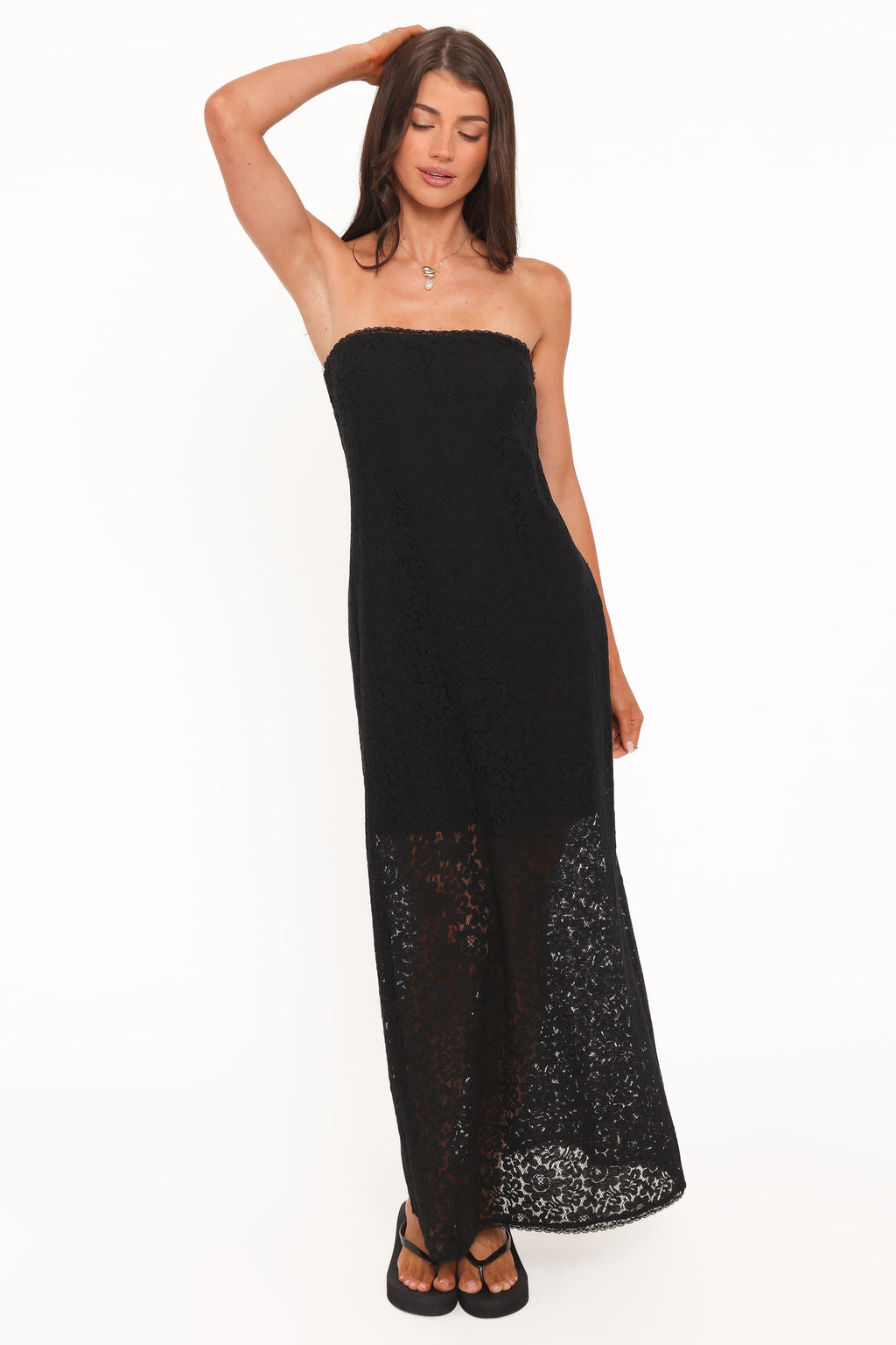 Sienna Strapless Lace Overlay Maxi Dress for Women - gallery