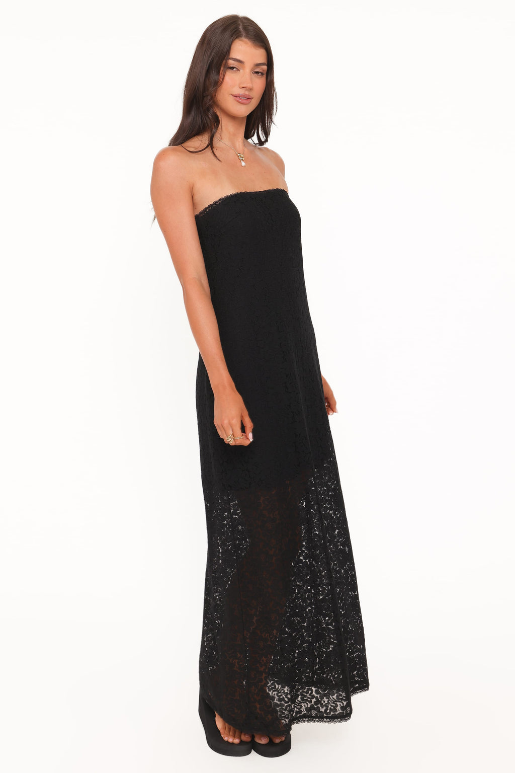 Sienna Strapless Lace Overlay Maxi Dress for Women - gallery