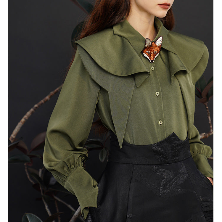 Fox Charm Ruffle Blouse for Women - gallery