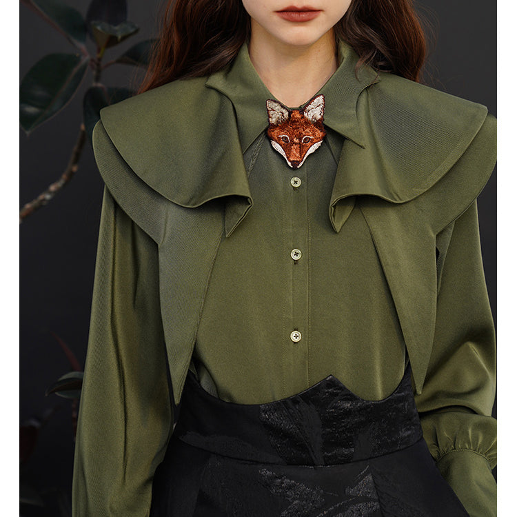 Fox Charm Ruffle Blouse for Women - gallery