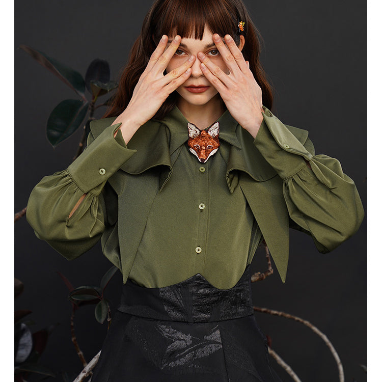 Fox Charm Ruffle Blouse for Women - gallery