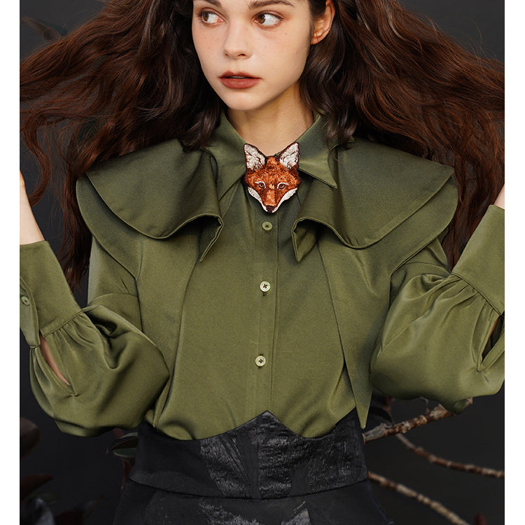 Fox Charm Ruffle Blouse for Women - gallery