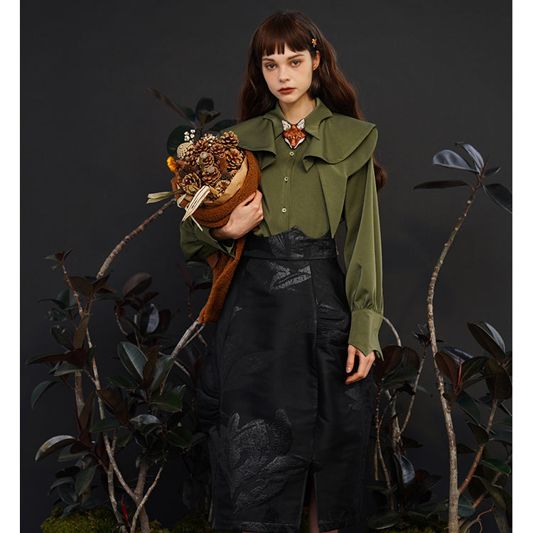 Fox Charm Ruffle Blouse for Women - gallery
