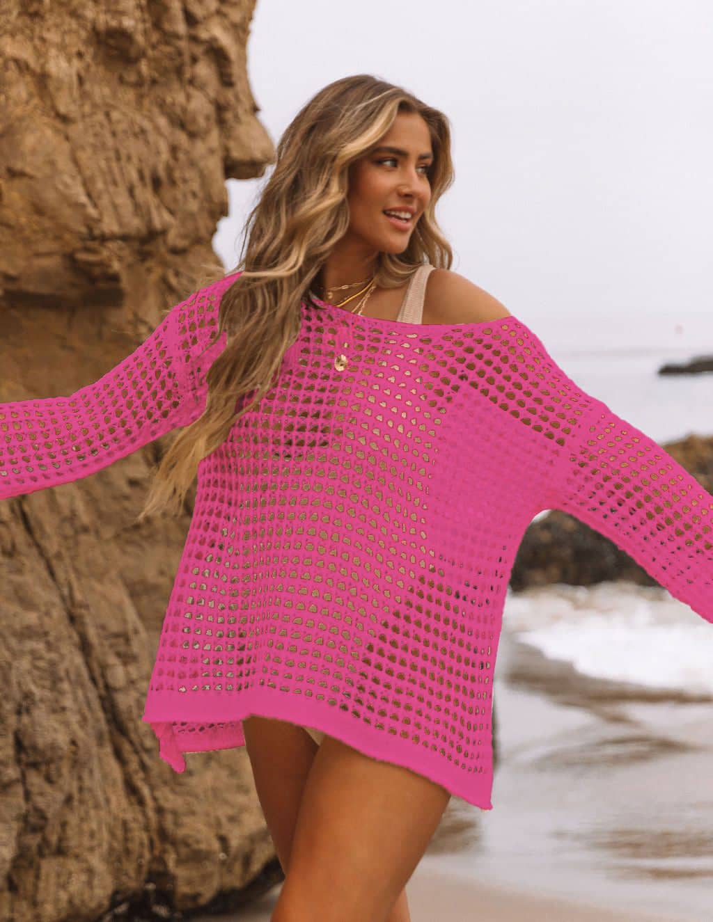 Knit Crochet Beach Skirt Cover-Up for Women — One Size - gallery