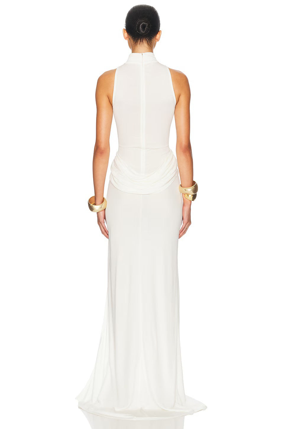 Pleated Maxi Dress Back-Slit for Women - gallery