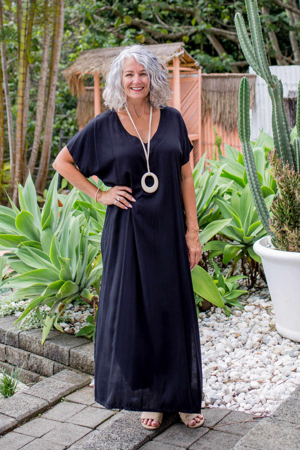 Black Maxi Kaftan Dress — gallery