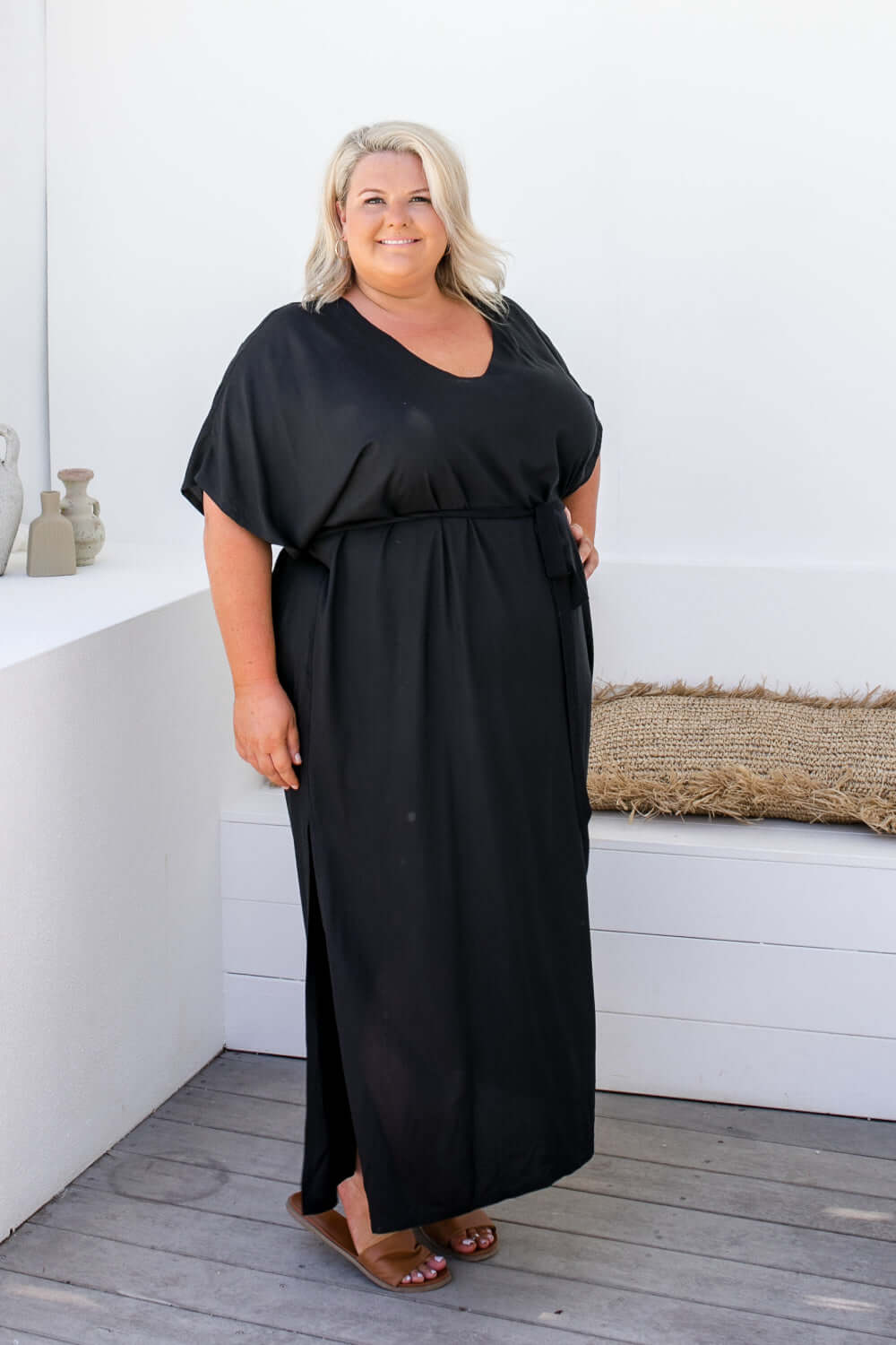 Black Maxi Kaftan Dress — gallery