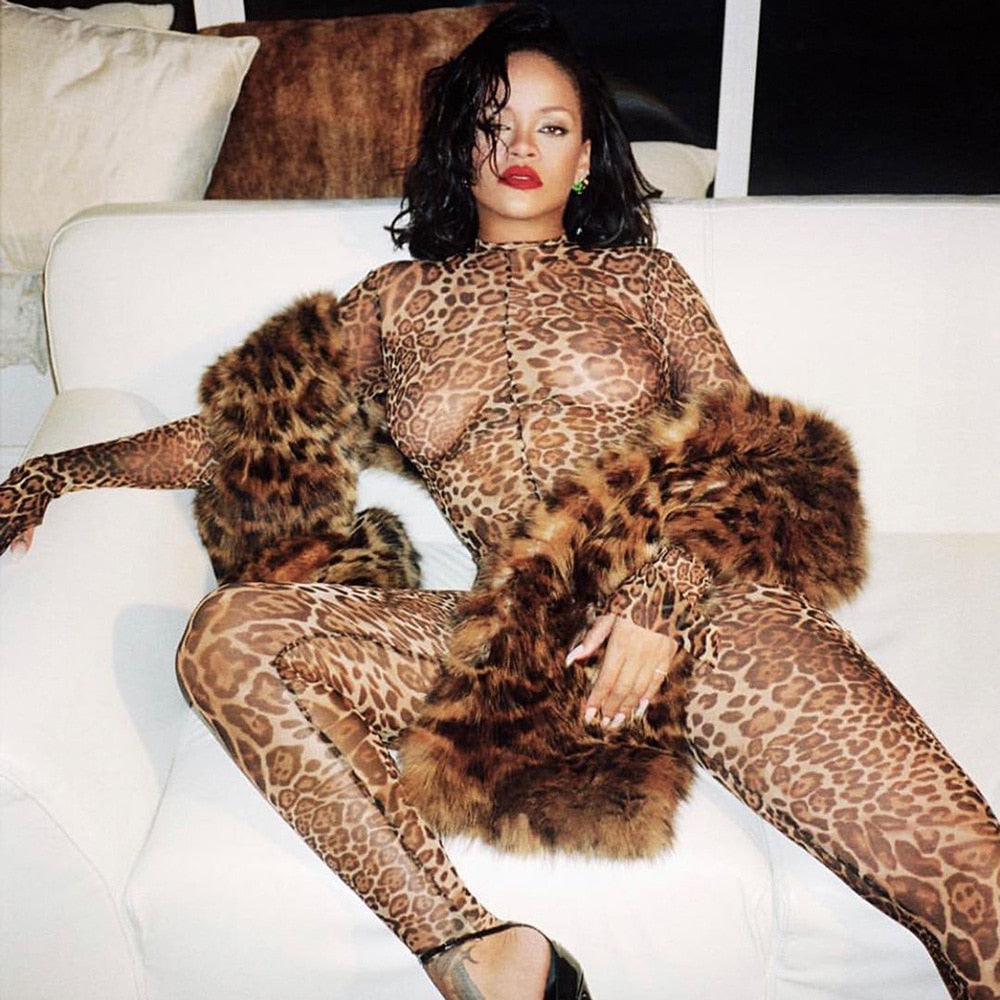 Leopard Transparent Jumpsuit for Women - gallery