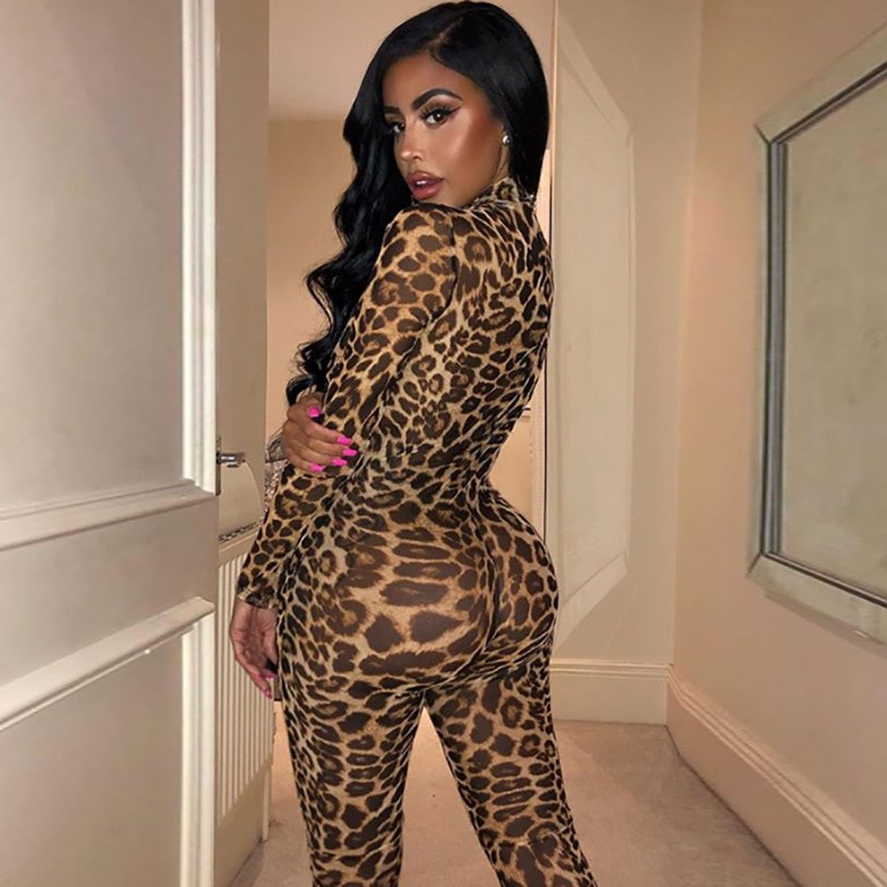 Leopard Transparent Jumpsuit for Women - gallery