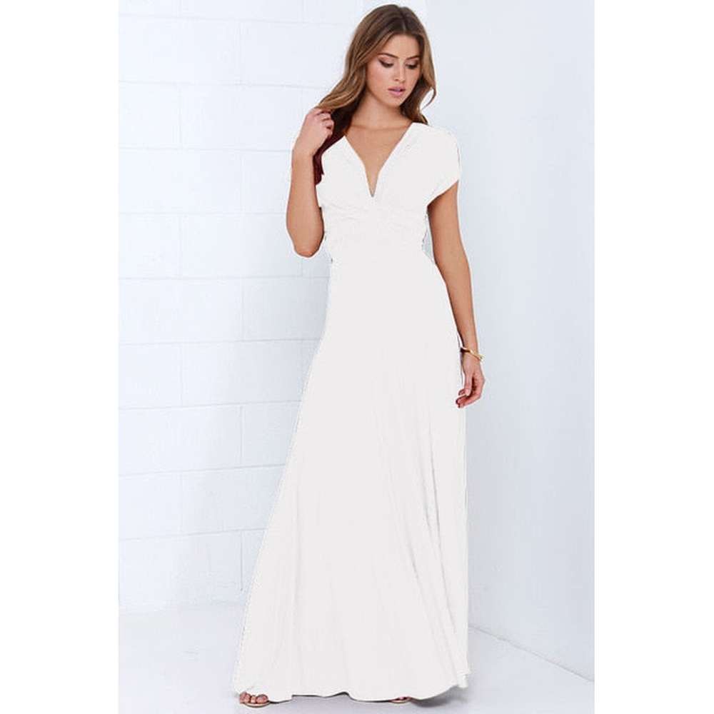 Multiway Wrap Convertible Boho Maxi Club Red Dress for Women - gallery