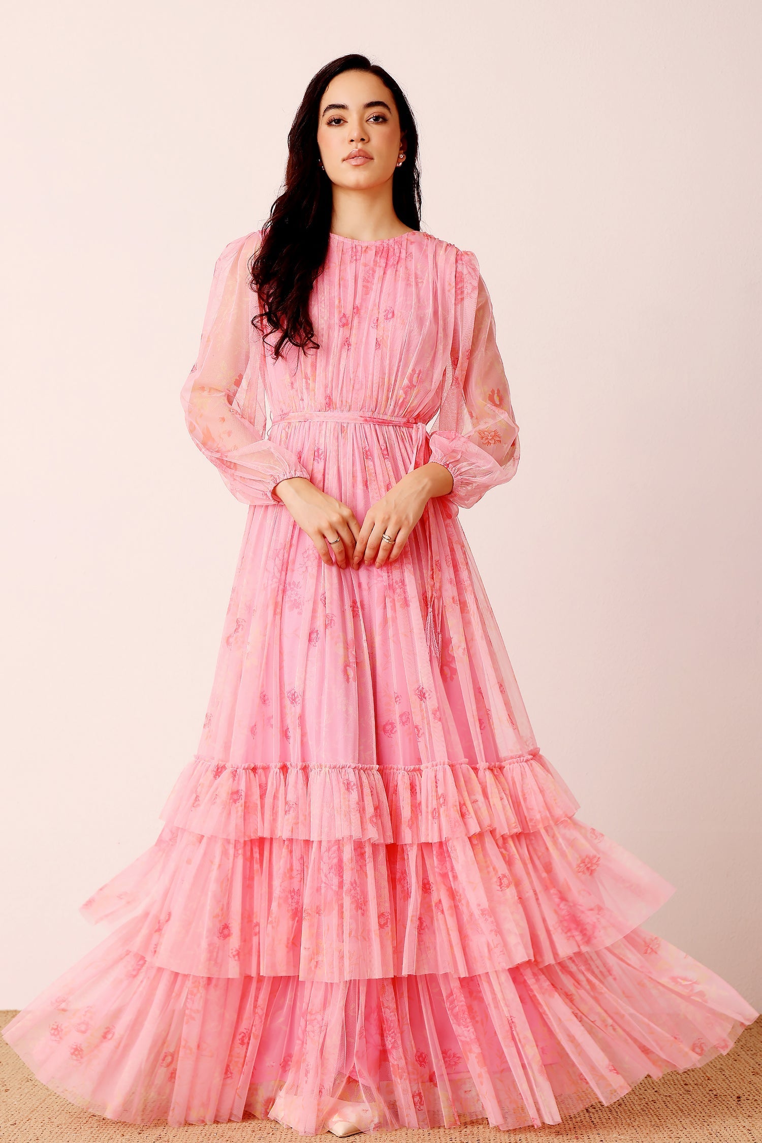 Rebecca Maxi Dress in Pink Floral — gallery