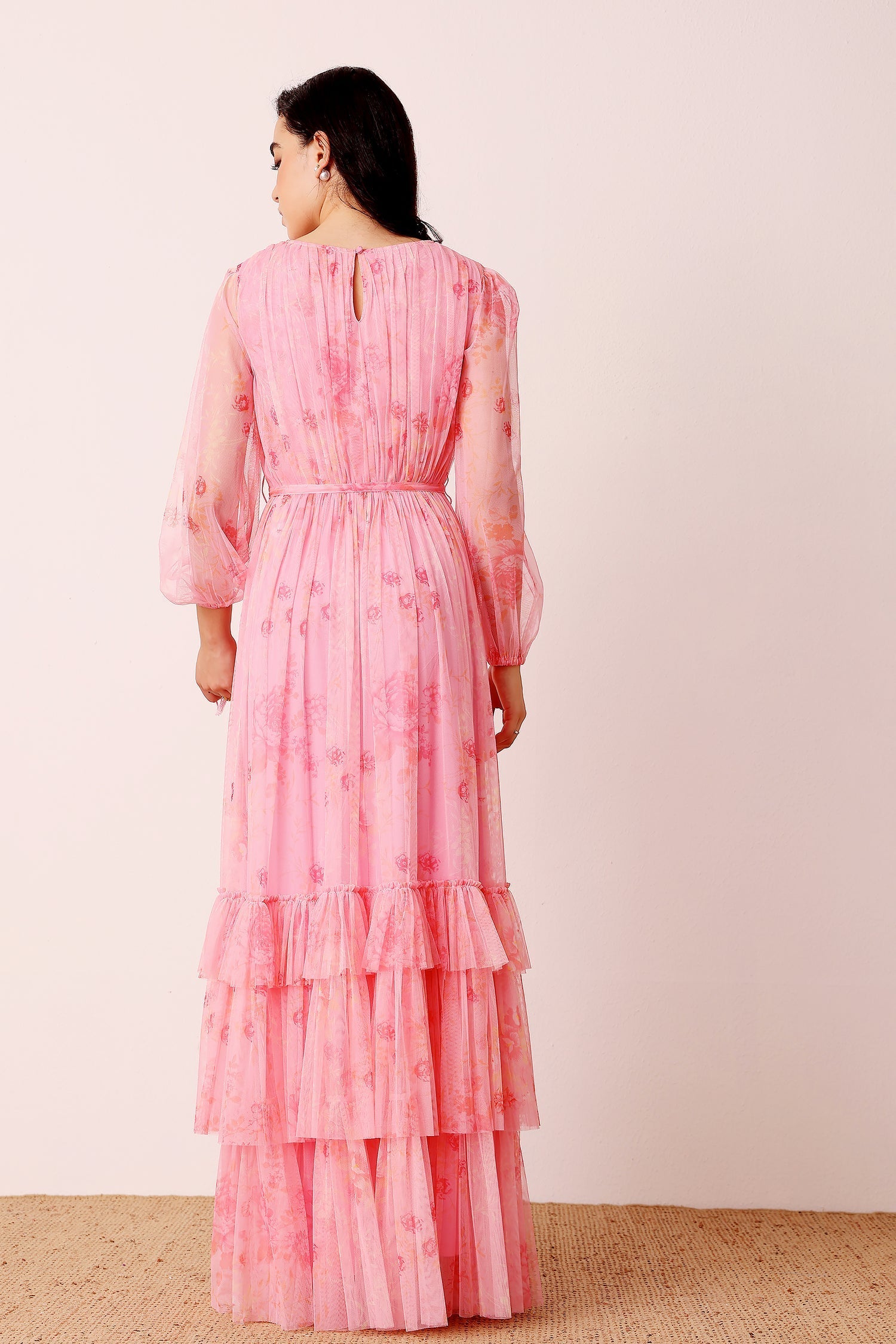 Rebecca Maxi Dress in Pink Floral — gallery