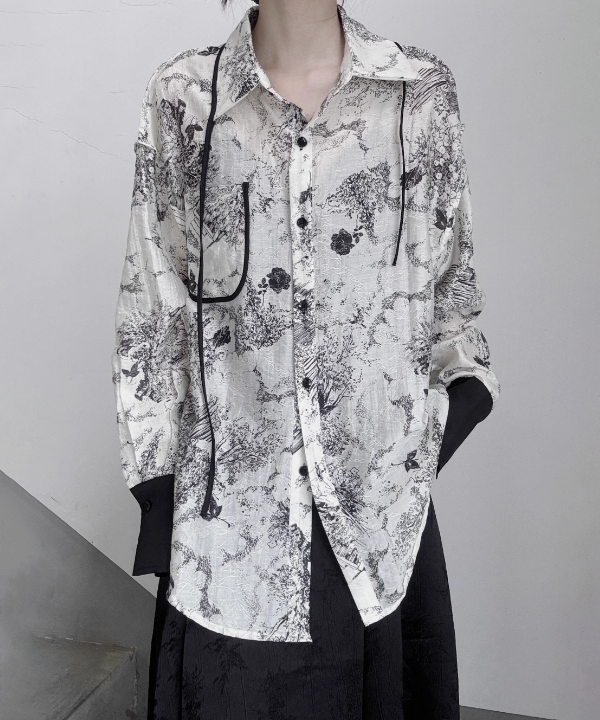 Ink Print Blouse for Women