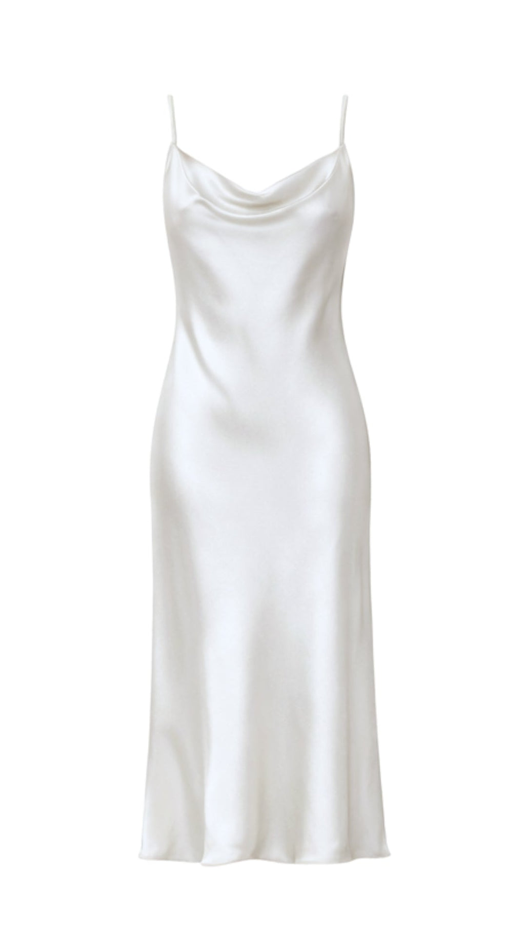 Iris Satin Dress - Pearl - gallery