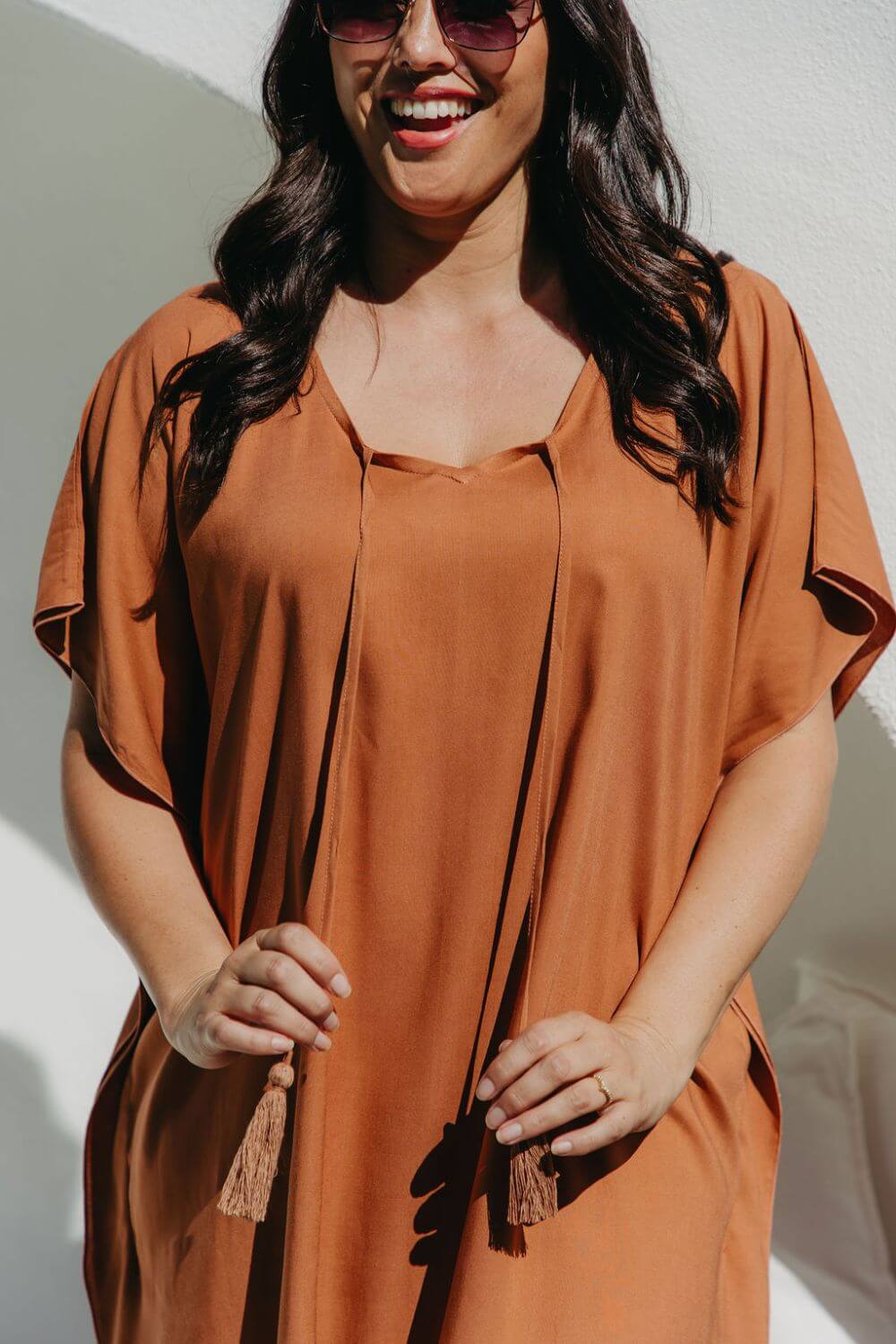Short Kaftan Dress - Mocha Mousse — gallery