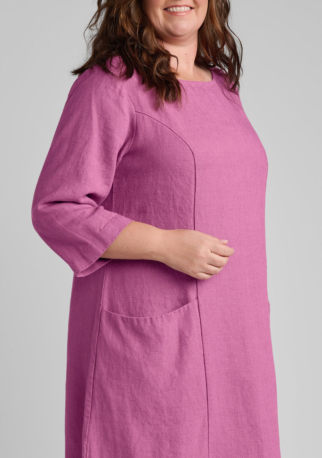 Slouch Pocket Linen Shift Dress for Women - gallery