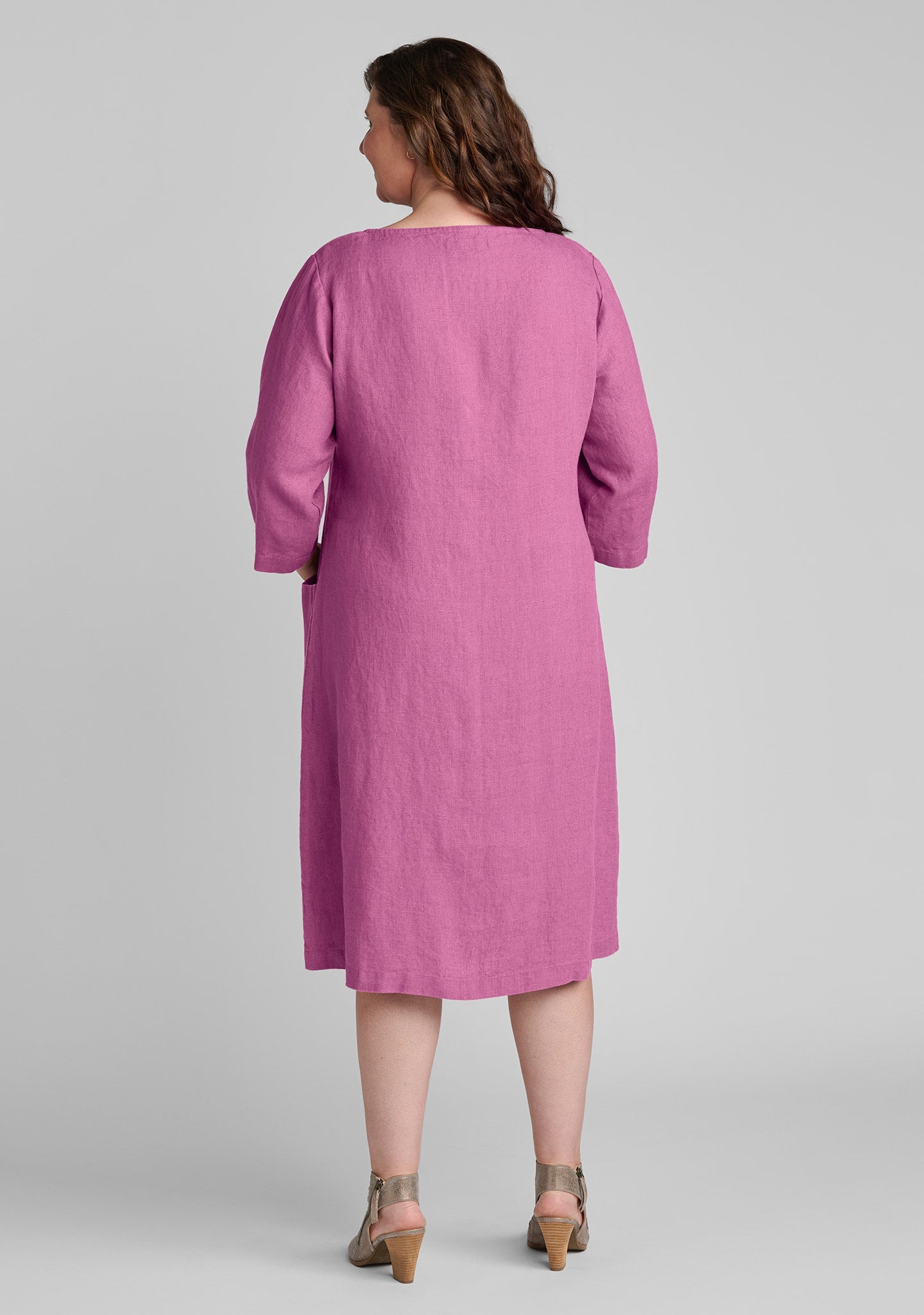 Slouch Pocket Linen Shift Dress for Women - gallery
