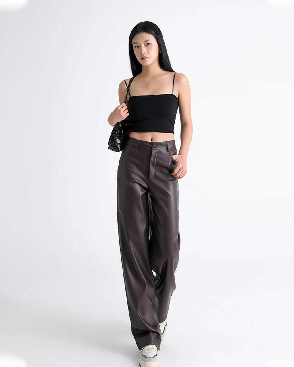 Giselle High Waisted Leather Pants Trousers for Women - gallery