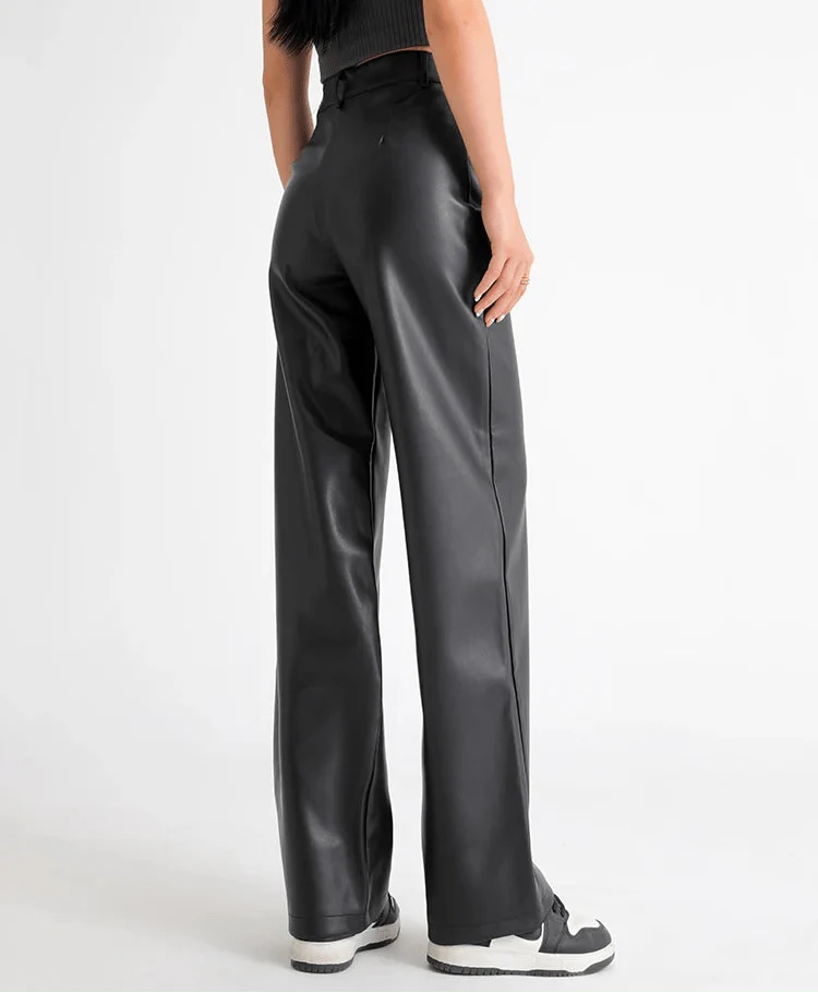 Giselle High Waisted Leather Pants Trousers for Women - gallery