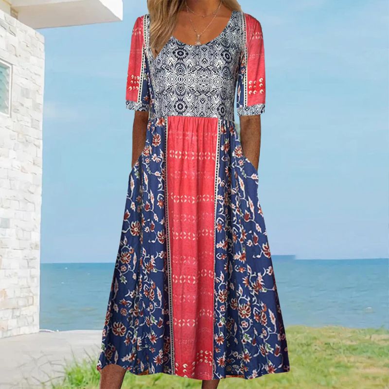 Elegant Boho Print Dress for Women - gallery