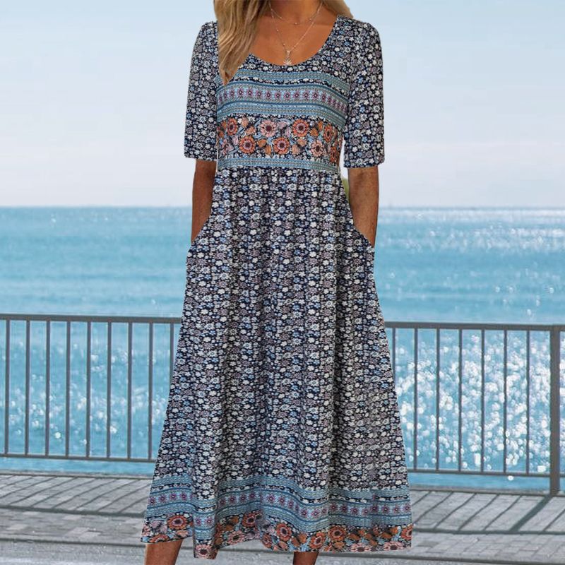 Elegant Boho Print Dress for Women - gallery