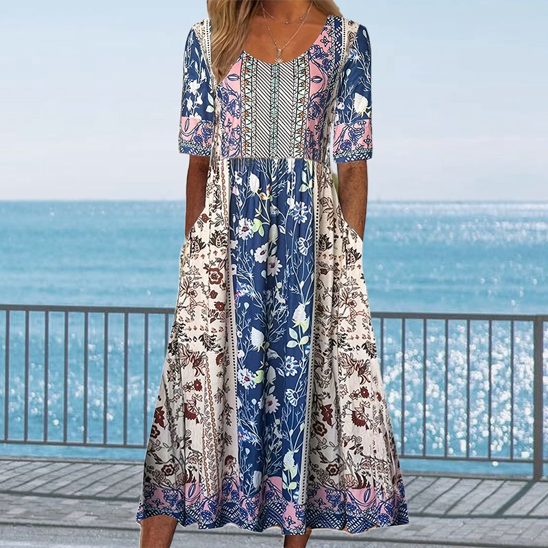 Elegant Boho Print Dress for Women - gallery