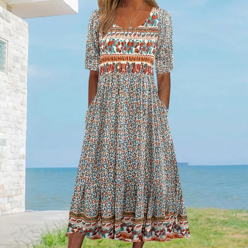 Elegant Boho Print Dress for Women - Pattern 1
