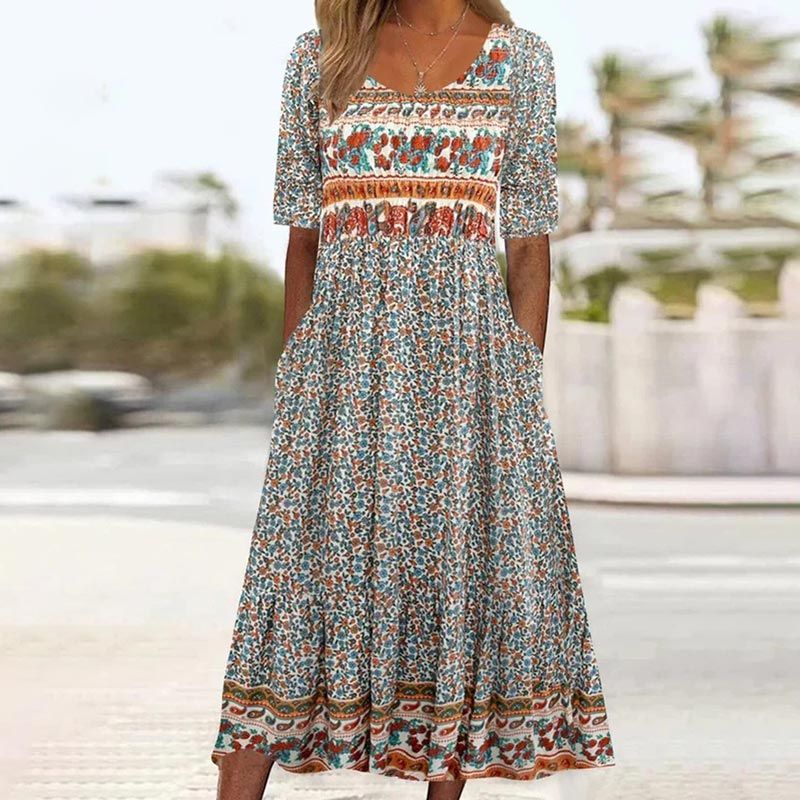 Elegant Boho Print Dress for Women - gallery