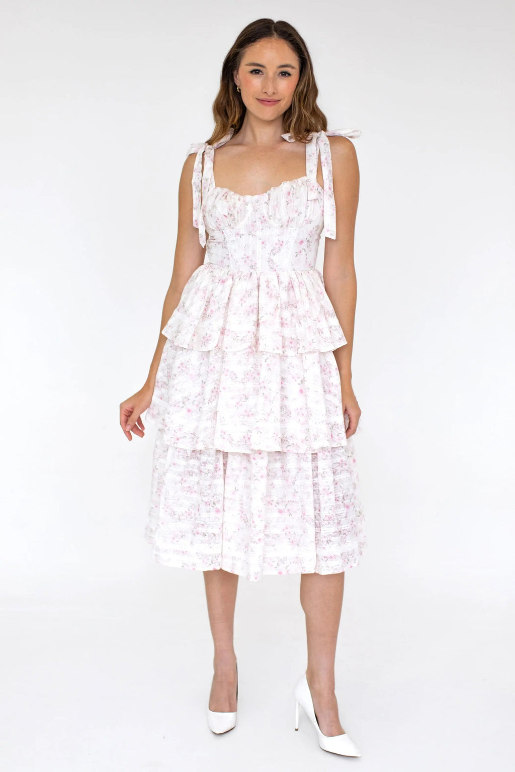 Layered Floral Princess Dress for Women — Adjustable Straps
