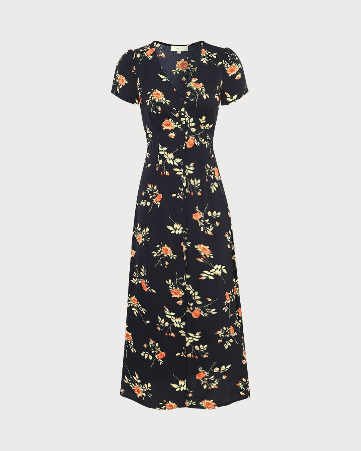 Vintage Floral Button-Down Maxi Dress for Women - gallery
