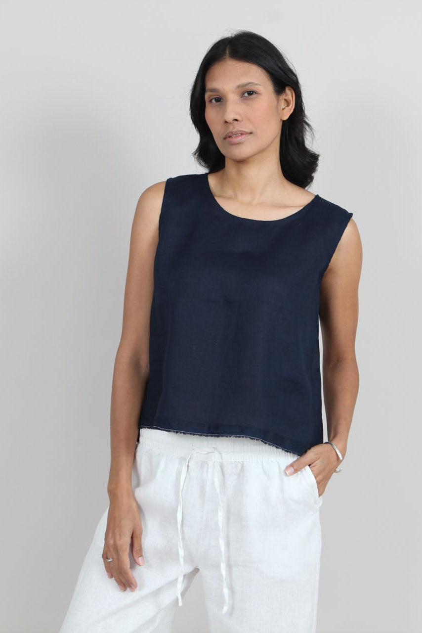Aimie Linen Top | Linen Back Detail Top — gallery